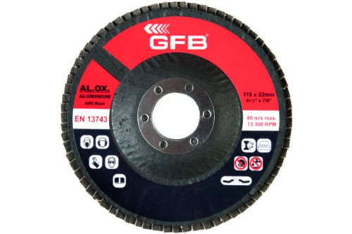 GFB ALÜM.FLAP DİSK ZIMPARA 115x80 KUM-KIRMIZI (1 KUTU=10 ADET)